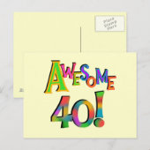 Geweldige 40 T-shirts en cadeautjes op zaterdag Briefkaart (Voorkant / Achterkant)