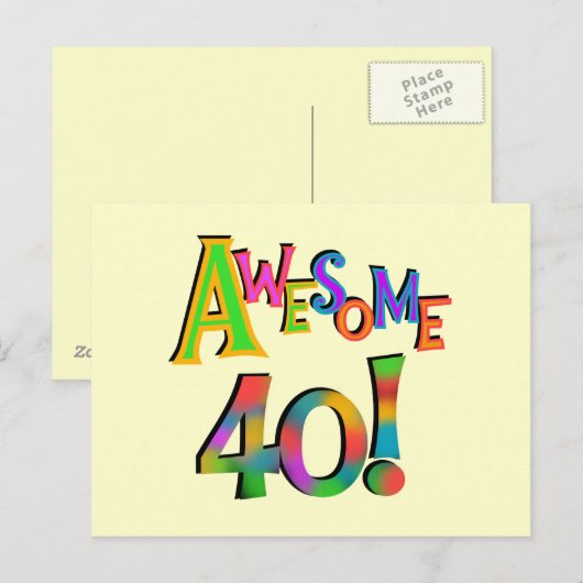 Geweldige 40 T-shirts en cadeautjes op zaterdag Briefkaart (Voorkant / Achterkant)