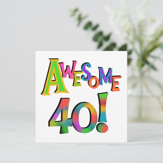 Geweldige 40 T-shirts en cadeautjes op zaterdag Kaart (Staand voorkant)