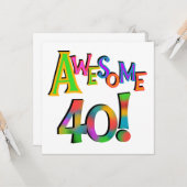 Geweldige 40 T-shirts en cadeautjes op zaterdag Kaart (Voorkant / Achterkant in situ)