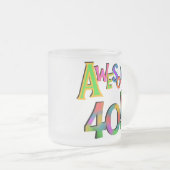 Geweldige 40 T-shirts en cadeautjes op zaterdag Matglas Koffiemok (Voorkant rechts)