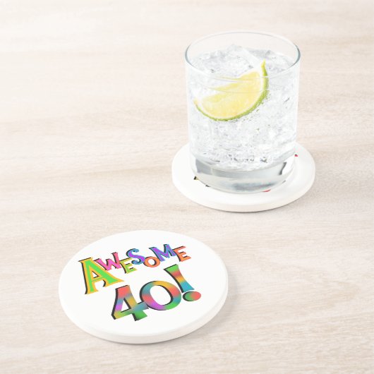 Geweldige 40 T-shirts en cadeautjes op zaterdag Zandsteen Onderzetter (Zijkant)