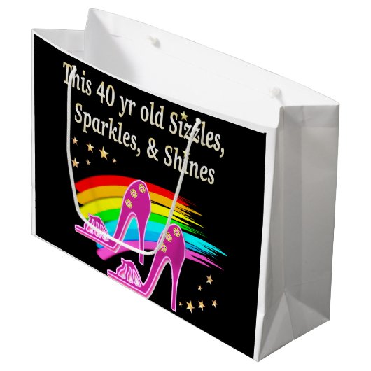 GEWELDIGE 40E SCHOENENLIEFHEBBER LARGE CADEAUTASJE (Voorkant Gekanteld)