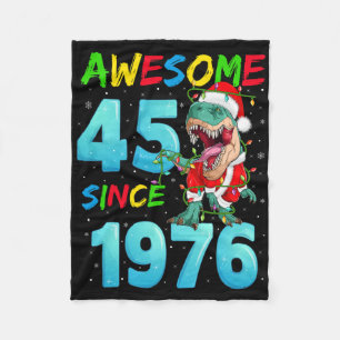 Geweldige 45 Sinds 1976 Dinosaur 45e Verjaardag Ch Fleece Deken