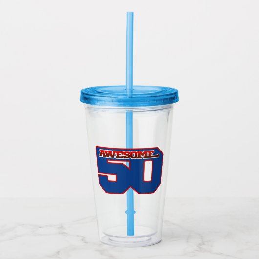 geweldige 50 acryl drinkbeker (Voorkant)