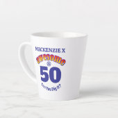 GEWELDIGE 50 BLAUWE VERJAARDAG LATTE MOK (Linkerhoek)