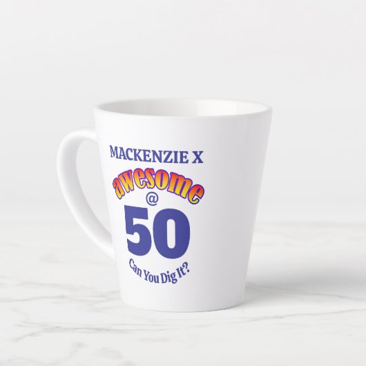 GEWELDIGE 50 BLAUWE VERJAARDAG LATTE MOK (Linkerhoek)