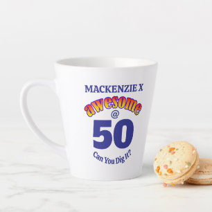 GEWELDIGE 50 BLAUWE VERJAARDAG LATTE MOK
