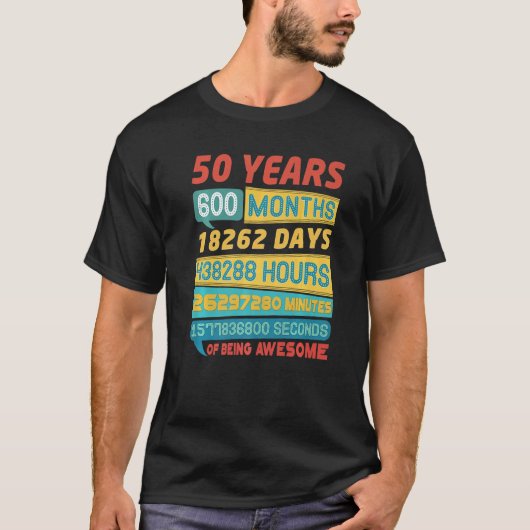 Geweldige 50 jaar oud 50ste verjaardag t-shirt (Voorkant)
