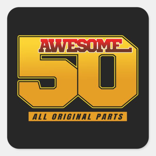 Geweldige 50 Jaar Verjaardag Jubileum Vierkante Sticker (Voorkant)
