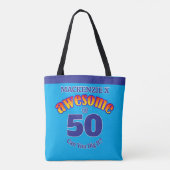 GEWELDIGE 50-jarig jubileum met blauwe tekst Tote Bag (Achterkant)