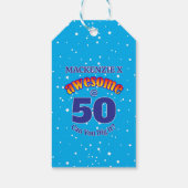 GEWELDIGE 50-jarig jubileum op lichtblauw Cadeaulabel (Achterkant)