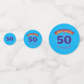 GEWELDIGE 50 jarig op LICHTBLAUW Confetti (Achterkanten)