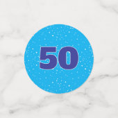 GEWELDIGE 50 jarig op LICHTBLAUW Confetti (Kleine voorkant)