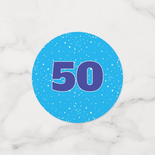 GEWELDIGE 50 jarig op LICHTBLAUW Confetti (Kleine voorkant)