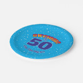 GEWELDIGE 50 jarig op LICHTBLAUW Papieren Bordje (Gekanteld)