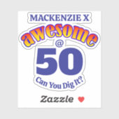 GEWELDIGE 50 lichtblauwe verjaardag Sticker (Vel)