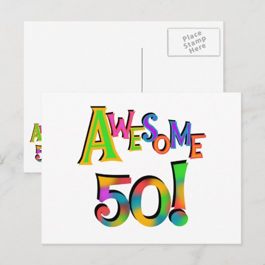 Geweldige 50 T-shirts en cadeautjes op zaterdag Briefkaart (Voorkant / Achterkant)