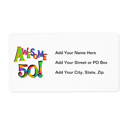 Geweldige 50 T-shirts en cadeautjes op zaterdag Etiket (Voorkant)