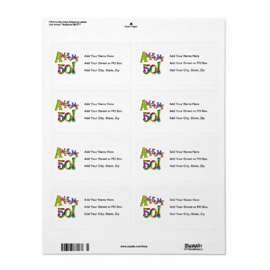 Geweldige 50 T-shirts en cadeautjes op zaterdag Etiket (Full Sheet)