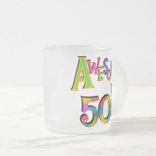 Geweldige 50 T-shirts en cadeautjes op zaterdag Matglas Koffiemok (Voorkant rechts)