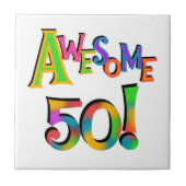 Geweldige 50 T-shirts en cadeautjes op zaterdag Tegeltje (Voorkant)