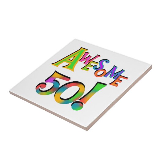 Geweldige 50 T-shirts en cadeautjes op zaterdag Tegeltje (Zijkant)