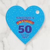 GEWELDIGE 50 Verjaardag LICHTBLAUW Bedankjes Labels (Achterkant)