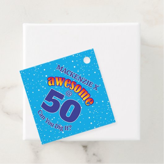 GEWELDIGE 50 Verjaardag LICHTBLAUW Bedankjes Labels (In situ)