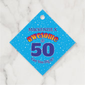 GEWELDIGE 50 Verjaardag LICHTBLAUW Bedankjes Labels (Achterkant)
