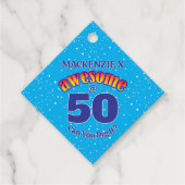 GEWELDIGE 50 Verjaardag LICHTBLAUW Bedankjes Labels (Voorkant)