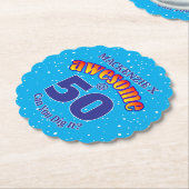 GEWELDIGE 50 Verjaardag LICHTBLAUW Kartonnen Onderzetters (Gekanteld)