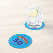 GEWELDIGE 50 Verjaardag LICHTBLAUW Kartonnen Onderzetters (Insitu)