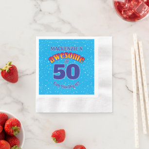 GEWELDIGE 50 Verjaardag LICHTBLAUW Servet