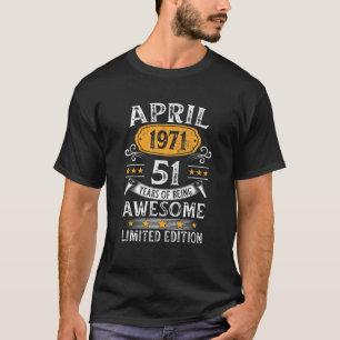 Geweldige 51 jaar oud april 1971 Retro 51St. T-shirt