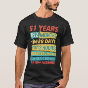 Geweldige 51 jaar oude Vintage 51e verjaardag T-shirt