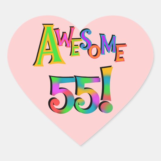 Geweldige 55 T-shirts en cadeautjes Hart Sticker (Voorkant)