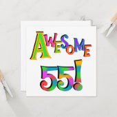 Geweldige 55 T-shirts en cadeautjes Kaart (Voorkant / Achterkant in situ)