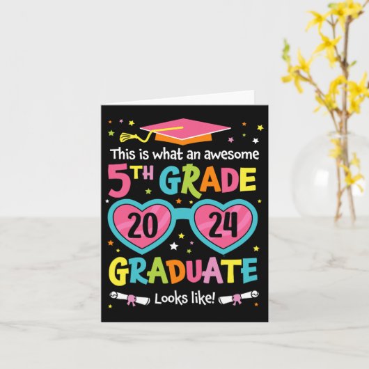 Geweldige 5e klas Afstuderen eruit als klasse 2024 Kaart (Gele Bloem)