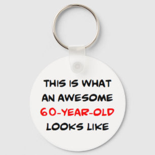 geweldige 60-jarige koffie-mok sleutelhanger