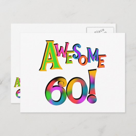 Geweldige 60 T-shirts en cadeautjes op zaterdag Briefkaart (Voorkant / Achterkant)