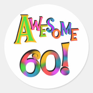 Geweldige 60 T-shirts en cadeautjes op zaterdag Ronde Sticker