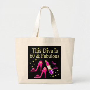 GEWELDIGE 60E VERJAARDAG DIVA ONTWERP GROTE TOTE BAG