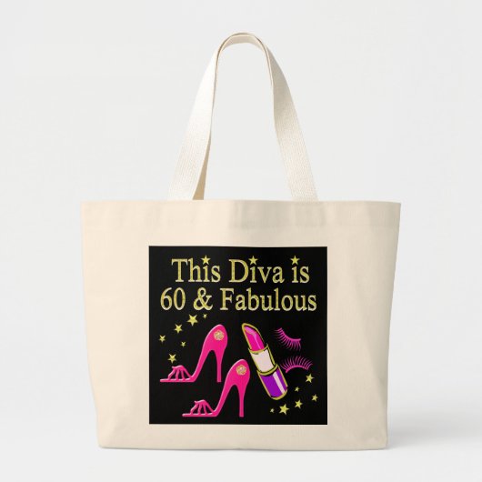 GEWELDIGE 60E VERJAARDAG DIVA ONTWERP GROTE TOTE BAG (Voorkant)