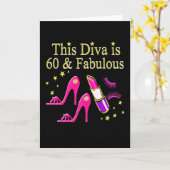 GEWELDIGE 60E VERJAARDAG DIVA ONTWERP KAART (Gele Bloem)