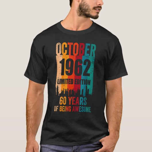  Geweldige 60e verjaardag Retro oktober 1962 B T-shirt (Voorkant)
