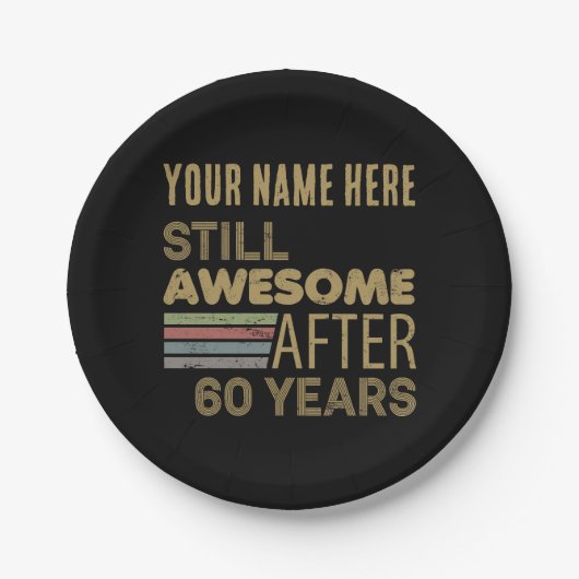 Geweldige 60th Birthday Custom Papieren Bordje (Voorkant)