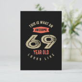 Geweldige 69-jarige zestigjarige gedenkdag Gift Fu RSVP Kaartje (Staand voorkant)