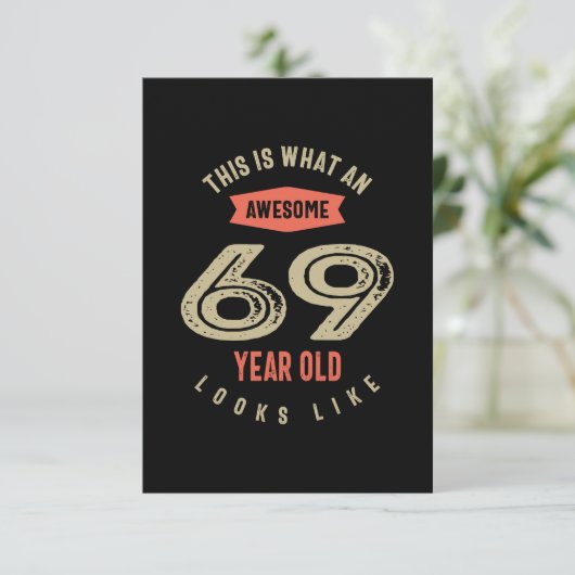 Geweldige 69-jarige zestigjarige gedenkdag Gift Fu RSVP Kaartje (Staand voorkant)