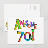 Geweldige 70 T-shirts en cadeautjes op zaterdag Briefkaart (Voorkant / Achterkant)